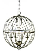 Trans Globe 70674 ASL - 4LT CHANDELIER-ORB CAGE-ASL